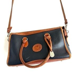 Cold Water Canyon Navy and brown leather Bag